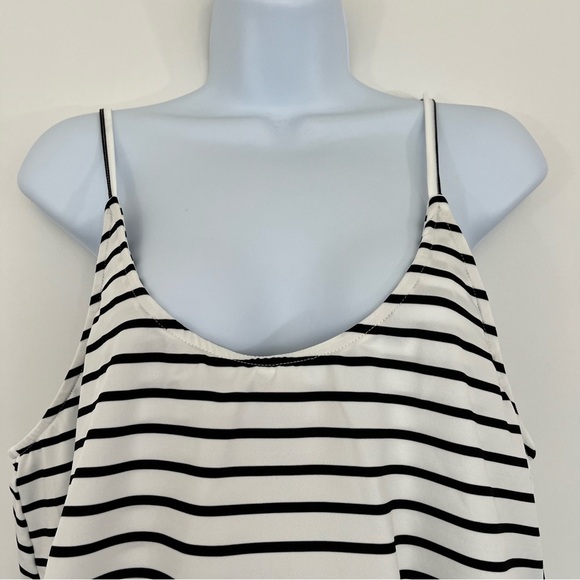 CUPSHE White Black Stripe Scoop Neck Sleeveless Maxi Dress Coverup - Picture 2 of 16